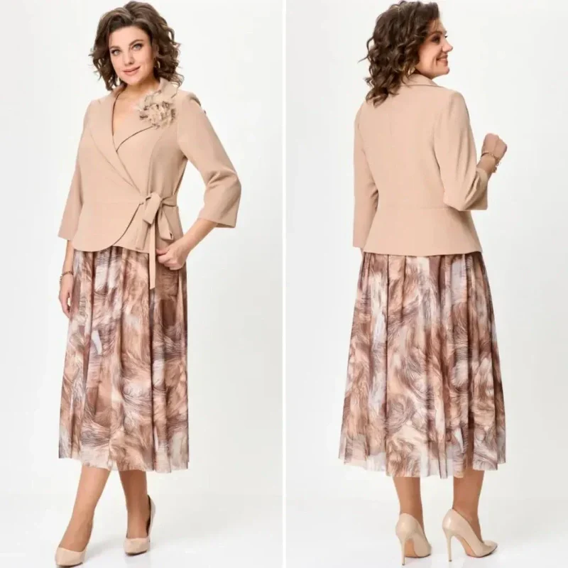 🔥50% REDUCERE💥Set elegant și la modă format din sacou și rochie-5