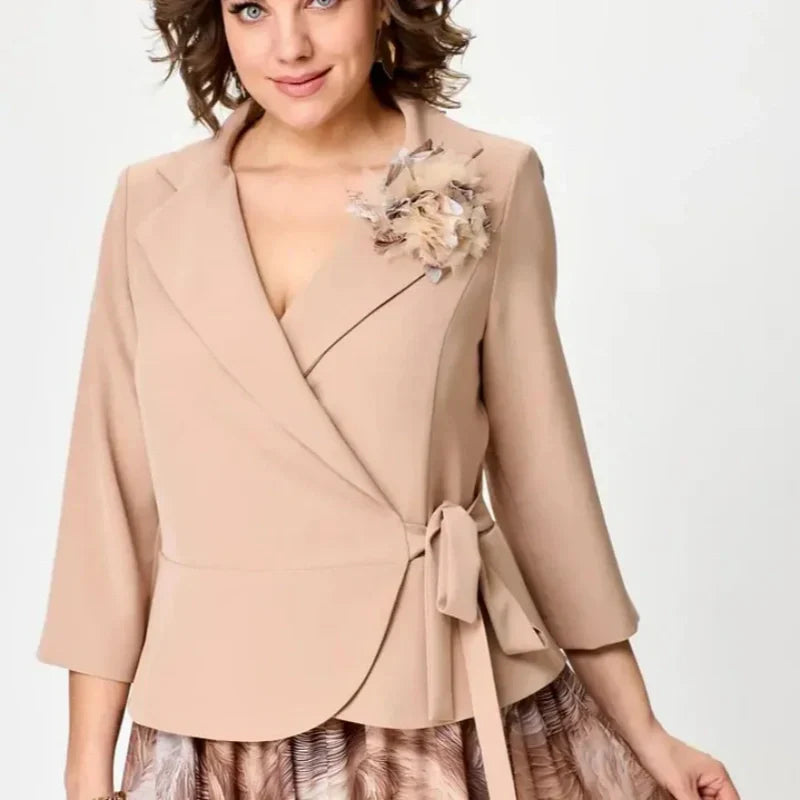 🔥50% REDUCERE💥Set elegant și la modă format din sacou și rochie-6