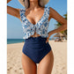 👙Partenerul ideal pentru vară și plajă😻 Costum de baie întreg pentru femei, cu volane și decolteu în V 🏖️-15