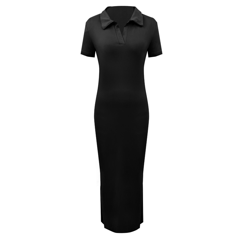 💥Ofertă specială: 50% reducere💥Rochie midi mulată pentru femei, cu guler și decolteu în V-7