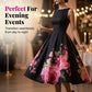 🌸Rochie midi elegantă, fără mâneci, cu croi în A și imprimeu floral👗❤️-4