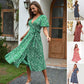 😻👗Rochie elegantă cu imprimeu floral și decolteu în V🌬️