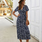 😻👗Rochie elegantă cu imprimeu floral și decolteu în V🌬️-3