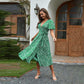 😻👗Rochie elegantă cu imprimeu floral și decolteu în V🌬️-10