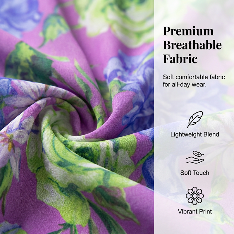 💜 Prezentare în avanpremieră a noilor produse 👗 Rochie pentru femei, cu imprimeu, decolteu în V, volane la tiv și croială în A 🔮-3