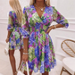 💜 Prezentare în avanpremieră a noilor produse 👗 Rochie pentru femei, cu imprimeu, decolteu în V, volane la tiv și croială în A 🔮-12
