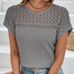 🌬️👕Bluză cu mâneci scurte din tricot cu ochiuri🌿-1