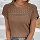 🌬️👕Bluză cu mâneci scurte din tricot cu ochiuri🌿-5