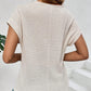 🌬️👕Bluză cu mâneci scurte din tricot cu ochiuri🌿-6