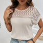 🌬️👕Bluză cu mâneci scurte din tricot cu ochiuri🌿-10