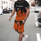 Set pentru bărbați compus dintr-un tricou cu imprimeu și pantaloni scurți