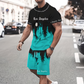 Set pentru bărbați compus dintr-un tricou cu imprimeu și pantaloni scurți