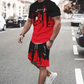 Set pentru bărbați compus dintr-un tricou cu imprimeu și pantaloni scurți