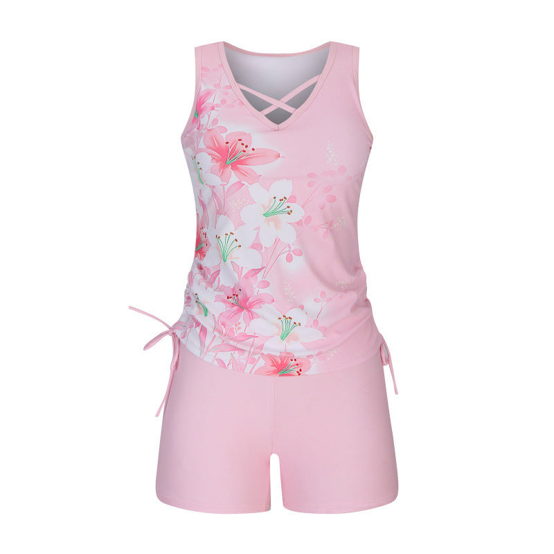 ☀️🏖️Costum de baie tankini din două piese, cu imprimeu, pentru femei😻-17