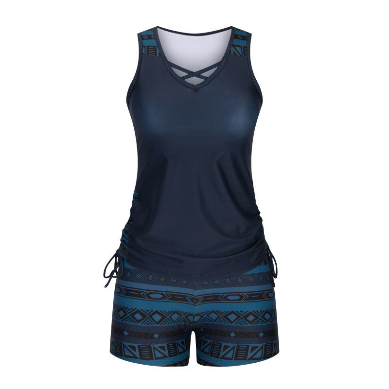 ☀️🏖️Costum de baie tankini din două piese, cu imprimeu, pentru femei😻-15