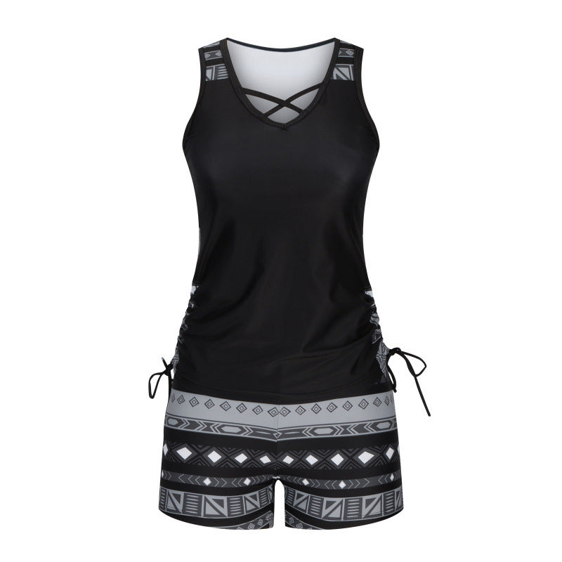 ☀️🏖️Costum de baie tankini din două piese, cu imprimeu, pentru femei😻-14