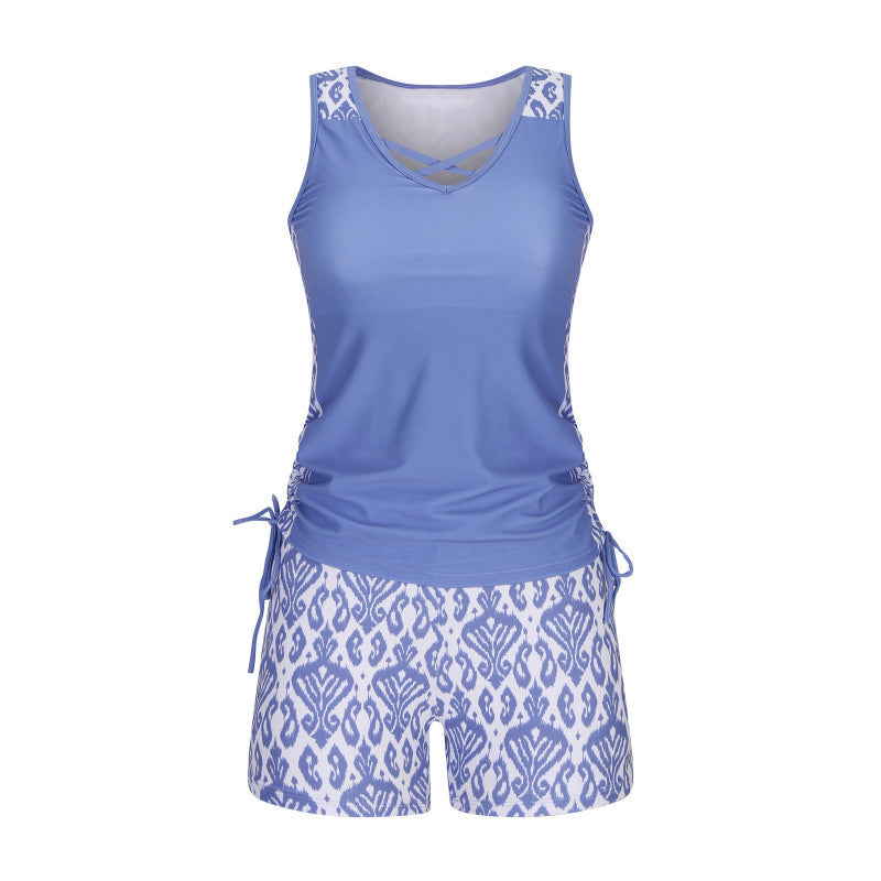 ☀️🏖️Costum de baie tankini din două piese, cu imprimeu, pentru femei😻-18