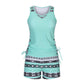 Costum de baie din două piese, tip tankini, pentru femei, cu imprimeu