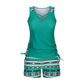Costum de baie din două piese, tip tankini, pentru femei, cu imprimeu