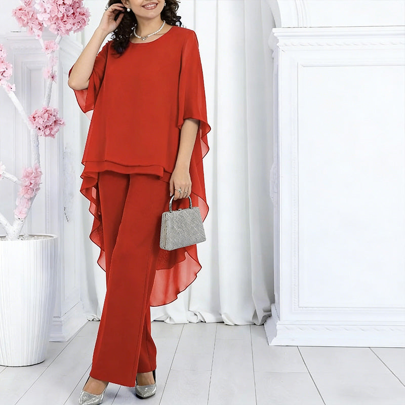 🔥Ofertă exclusivă: 50% reducere🎁Set pentru femei compus din un top elegant și pantaloni cu croi larg😍-4