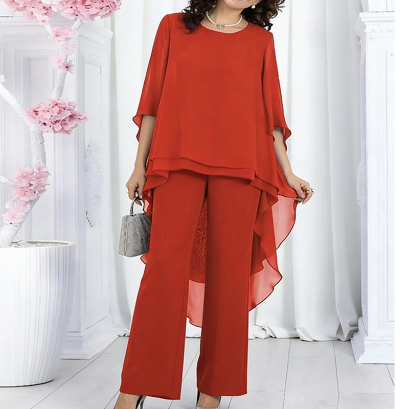 🔥Ofertă exclusivă: 50% reducere🎁Set pentru femei compus din un top elegant și pantaloni cu croi larg😍-6