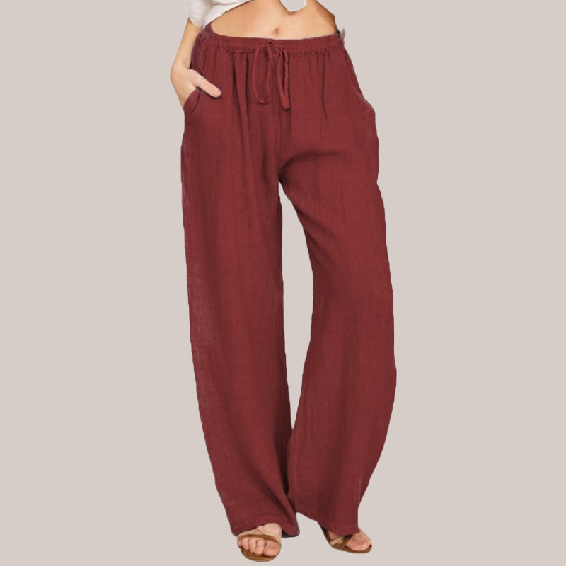 🎉50% reducere💎Pantaloni de vară din bumbac și in, cu croi larg, pentru femei⏰️-1