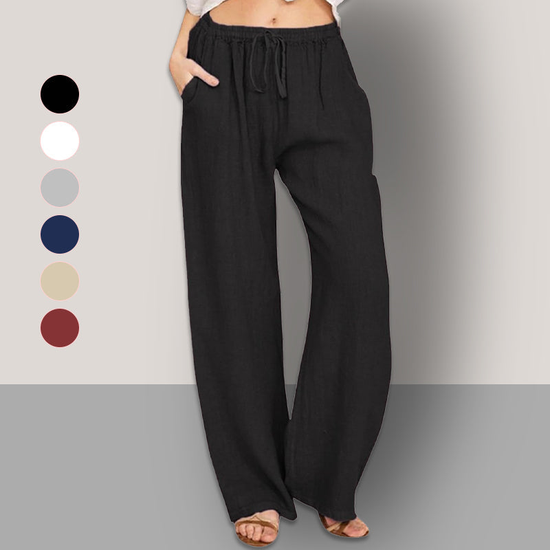 🎉50% reducere💎Pantaloni de vară din bumbac și in, cu croi larg, pentru femei⏰️