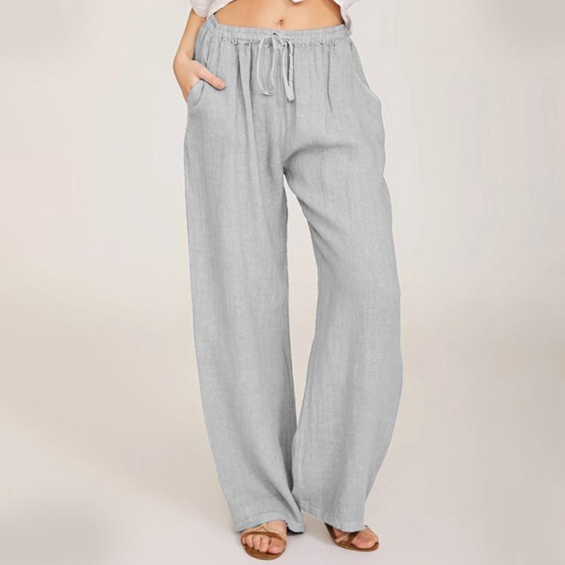 🎉50% reducere💎Pantaloni de vară din bumbac și in, cu croi larg, pentru femei⏰️-2