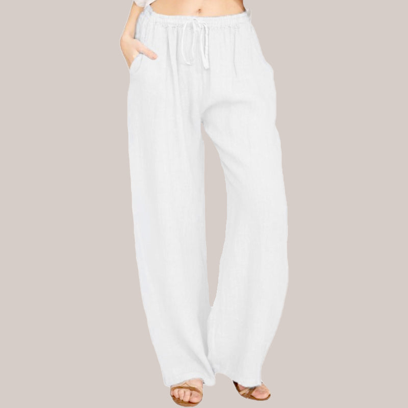 🎉50% reducere💎Pantaloni de vară din bumbac și in, cu croi larg, pentru femei⏰️-3