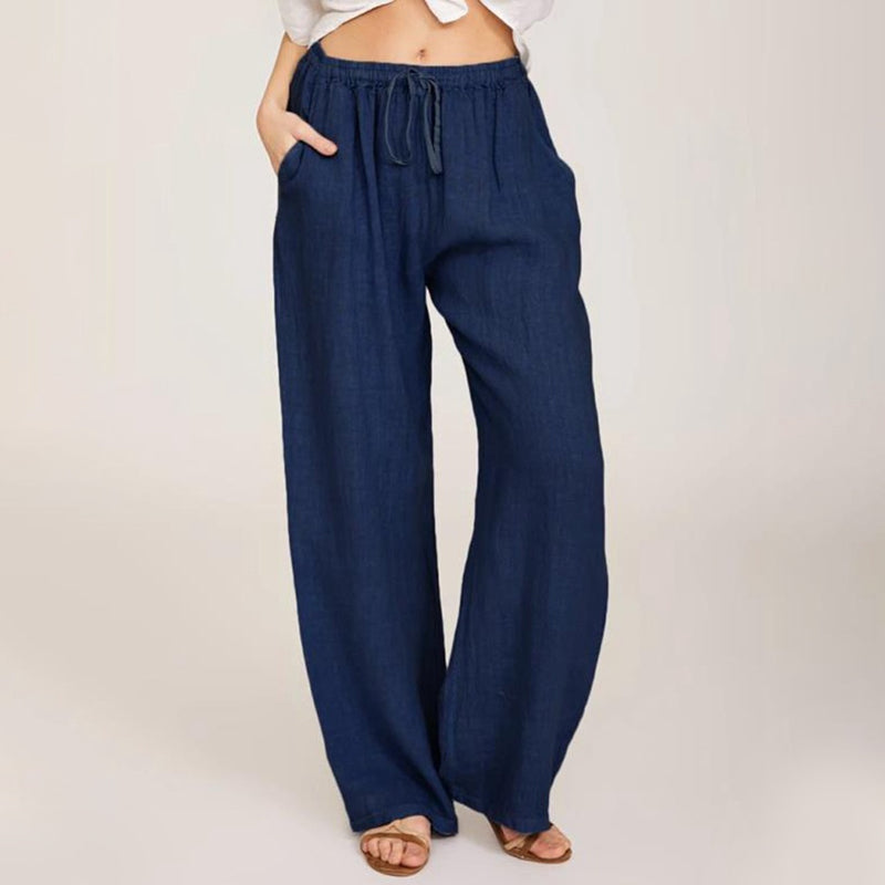 🎉50% reducere💎Pantaloni de vară din bumbac și in, cu croi larg, pentru femei⏰️-4