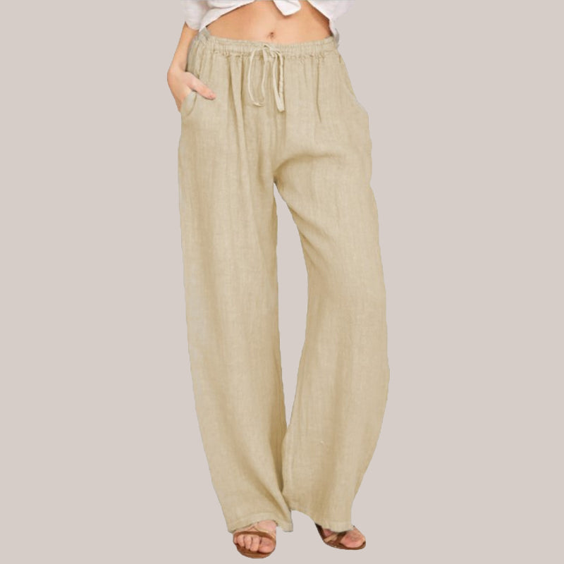🎉50% reducere💎Pantaloni de vară din bumbac și in, cu croi larg, pentru femei⏰️-5