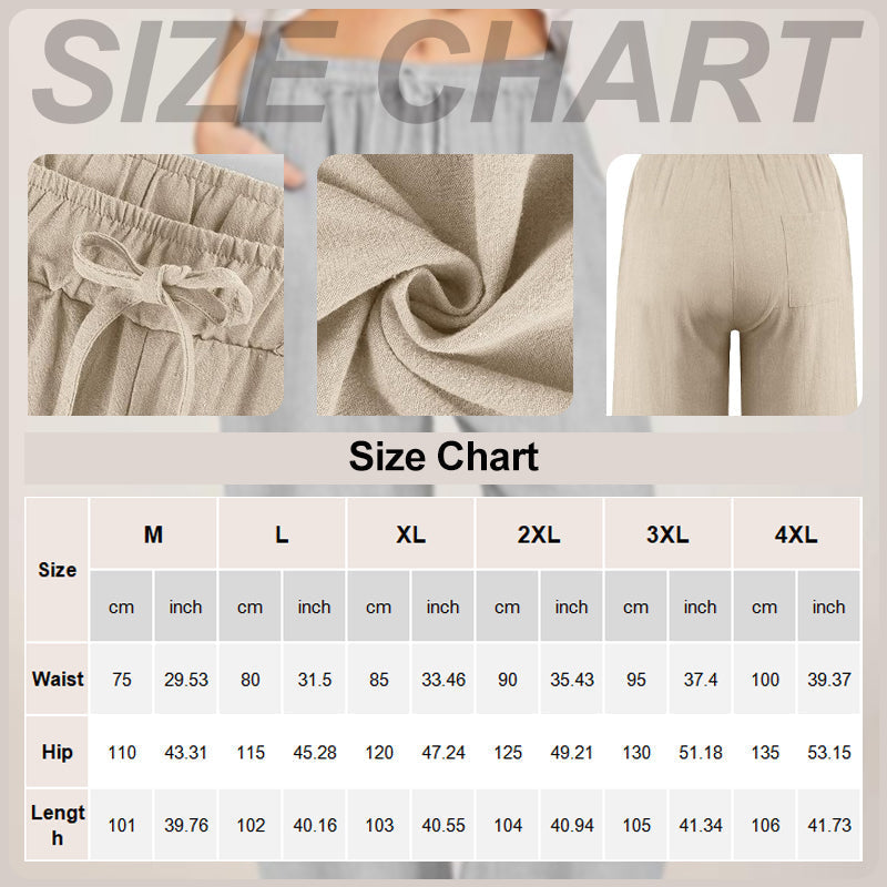 🎉50% reducere💎Pantaloni de vară din bumbac și in, cu croi larg, pentru femei⏰️-7