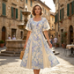 🌼👗Rochie cu mâneci fluturate și croi evazat, de un aspect eteric✨-3
