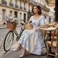 🌼👗Rochie cu mâneci fluturate și croi evazat, de un aspect eteric✨-5