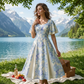 🌼👗Rochie cu mâneci fluturate și croi evazat, de un aspect eteric✨-7