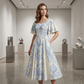 🌼👗Rochie cu mâneci fluturate și croi evazat, de un aspect eteric✨-10