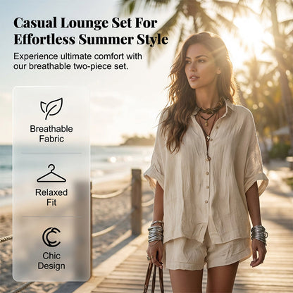 Set casual de două piese pentru femei🌞 Stil de vară lejer – Rămâi răcoroasă și elegantă😎