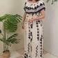 🌼🦋Rochie lungă la modă pentru femei, cu imprimeu și umeri descoperiți, cu fante laterale-5
