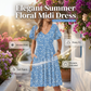 🎁Noutăți cu 50% reducere💥Rochie midi pentru femei cu decolteu în V și imprimeu floral