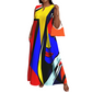 Rochie maxi vara, potrivire larga, cu print artistic-12