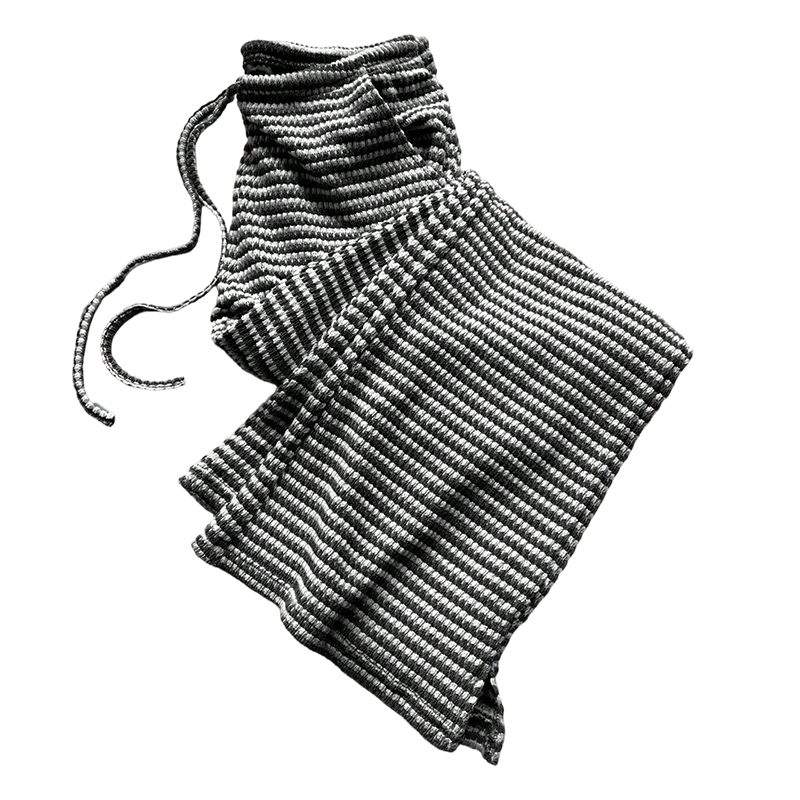 🌸 OFERTĂ LIMITATĂ 50% REDUCERE! ✨Pantaloni largi pentru femei cu dungi și cordon de strângere-10