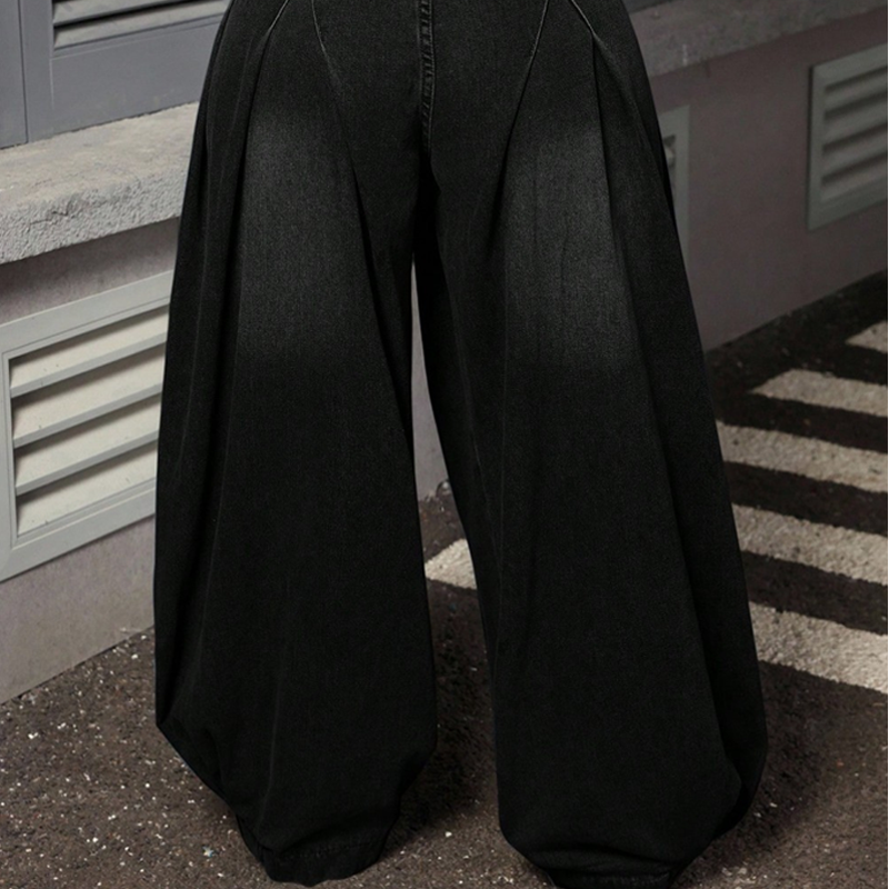 👖 E cam scump, dar e rezistent 👍Blugi largi, cu croi larg, pentru femei, mărime mare-2