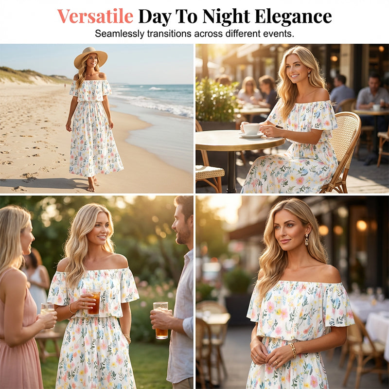 🎁Nou venit 50% REDUCERE💥Rochie Maxi Bohemian de Vară cu Fantă pentru Plajă-3