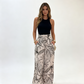 🔥Oferte speciale – Pantaloni largi cu talie înaltă și imprimeu cu frunze, pentru femei🏖️Indispensabili pentru vacanță~😎-7