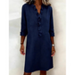 👗Rochie-cămașă din in cu volane și decolteu în V pentru femei🌟-13