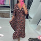 💓Rochie lungă cu imprimeu și decolteu în V, cu mâneci 3/4❣️💝-1