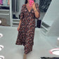 💓Rochie lungă cu imprimeu și decolteu în V, cu mâneci 3/4❣️💝-2