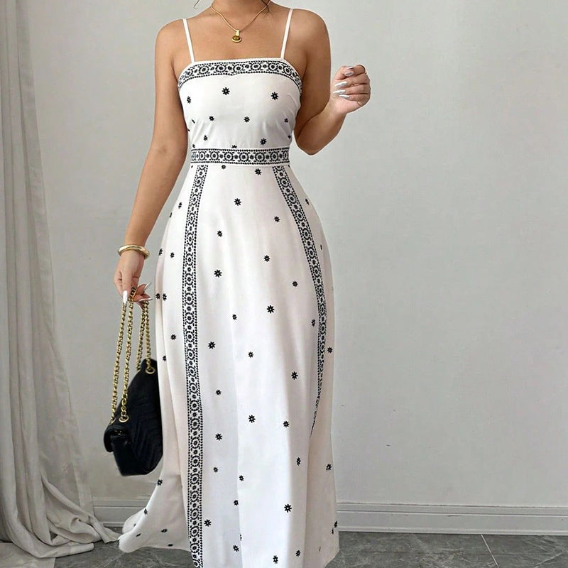 ✨Rochie elegantă pentru femei, cu imprimeu și bretele subțiri🥰-1