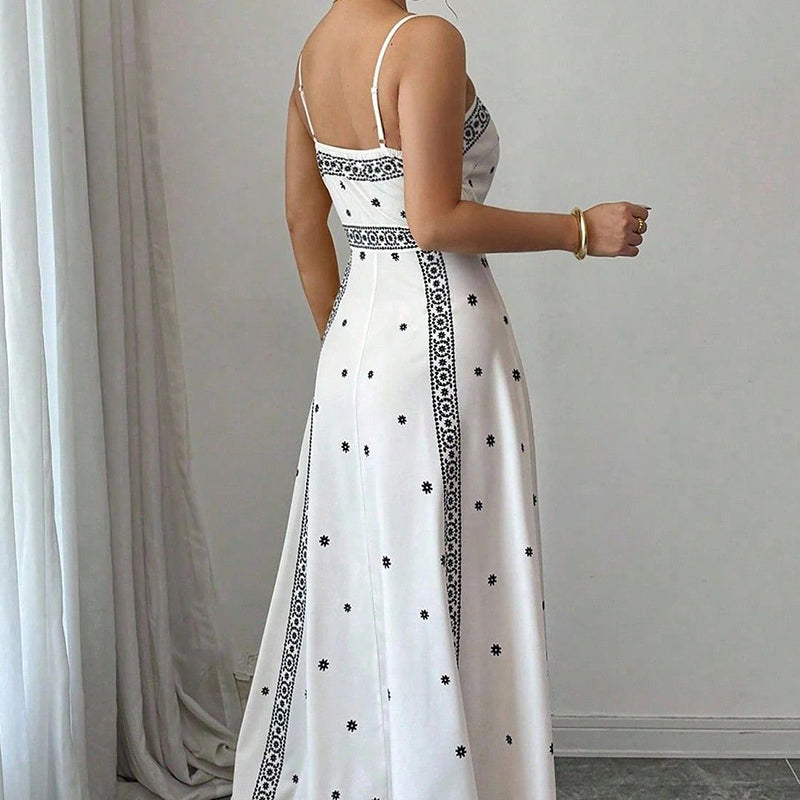✨Rochie elegantă pentru femei, cu imprimeu și bretele subțiri🥰-5