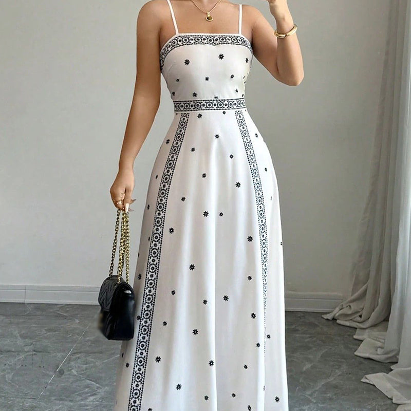 ✨Rochie elegantă pentru femei, cu imprimeu și bretele subțiri🥰-6